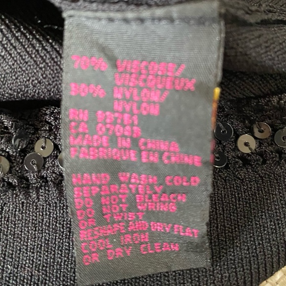 Black Knit Sequin Crochet Detail Button Up Holiday Party Office Sweater- Sz-M - Picture 11 of 16